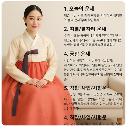 🧿 운세닷컴에서 확인할 수 있는 다양한 운세